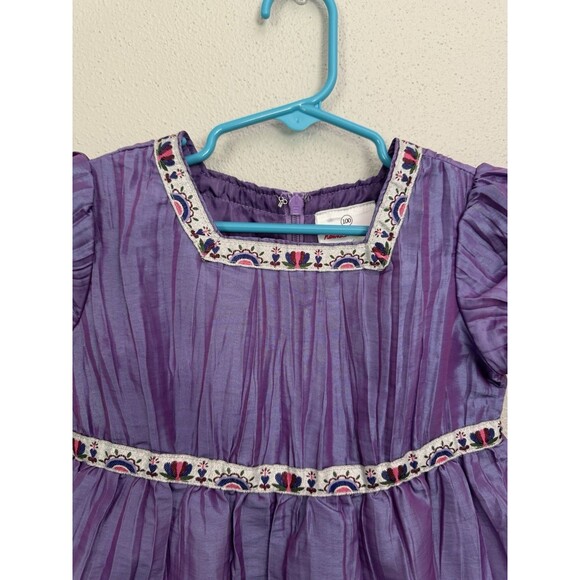 Hanna Andersson Short Sleeve Purple Dress Size 100 US Size 4 With Trim - Picture 2 of 13